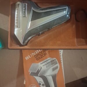 Vintage Sunbeam Silver and Black Electric Shaver
